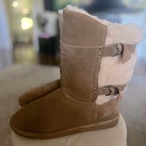 BearPaw Brown and Cream Winter Boots